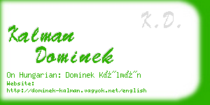 kalman dominek business card